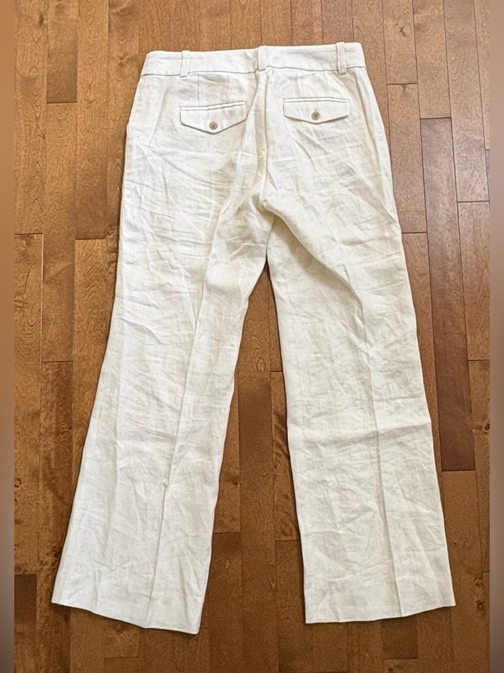 J.Crew 100% Linen Lined Wide Leg Wide Waistband Trousers Off-White / Ivory – 6 - Picture 2 of 7